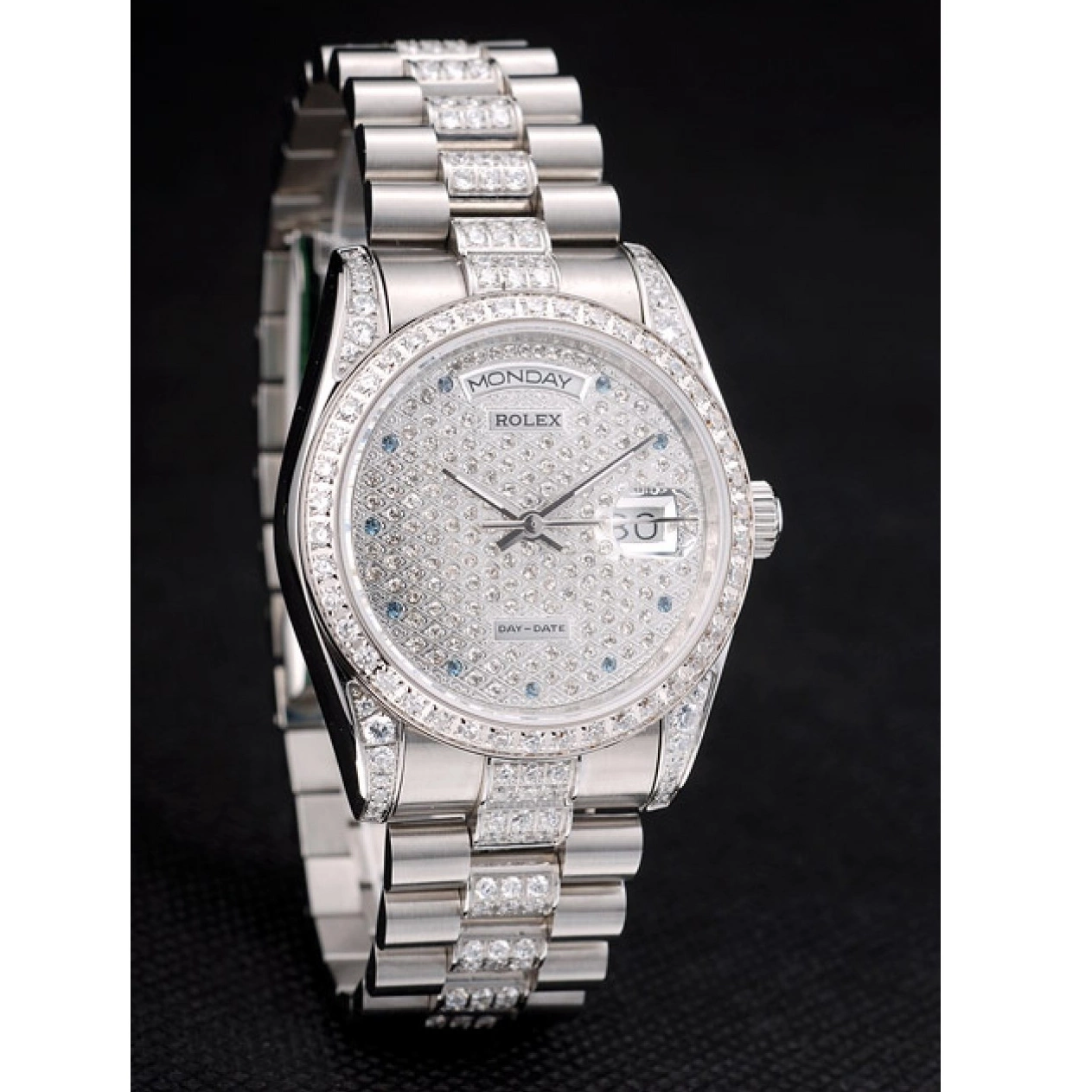 Rolex copies cheap Dial Rolex Bracelet Diamond DayDate Steel Stainless 41986 Plated Diamond Plated 0712